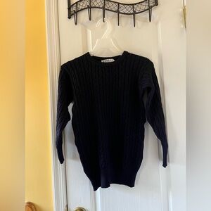 Vintage Jaeger Navy Cable Knit Women's V-Neck Sweater NWOT